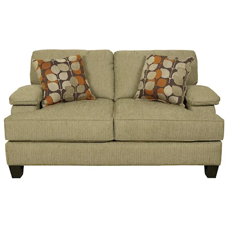 Contemporary Loveseat with Tapered Feet